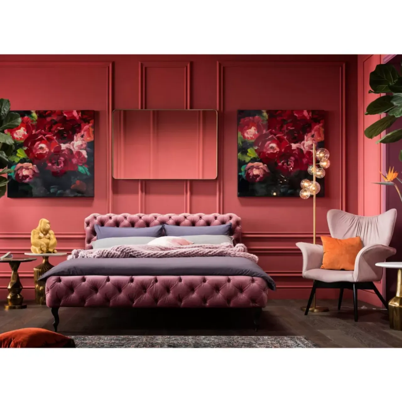 Betten-KARE Design Bett Desire Velvet Rose 160X200Cm