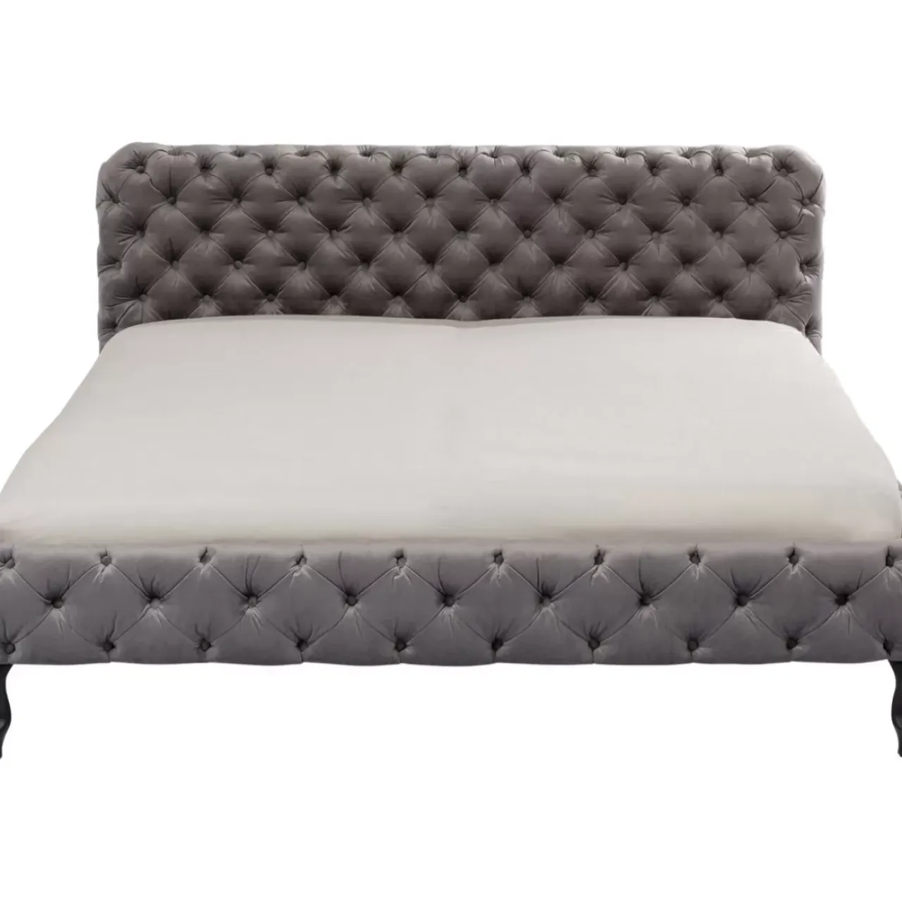 Betten-KARE Design Bett Desire Velvet Silbergrau 160X200 Cm