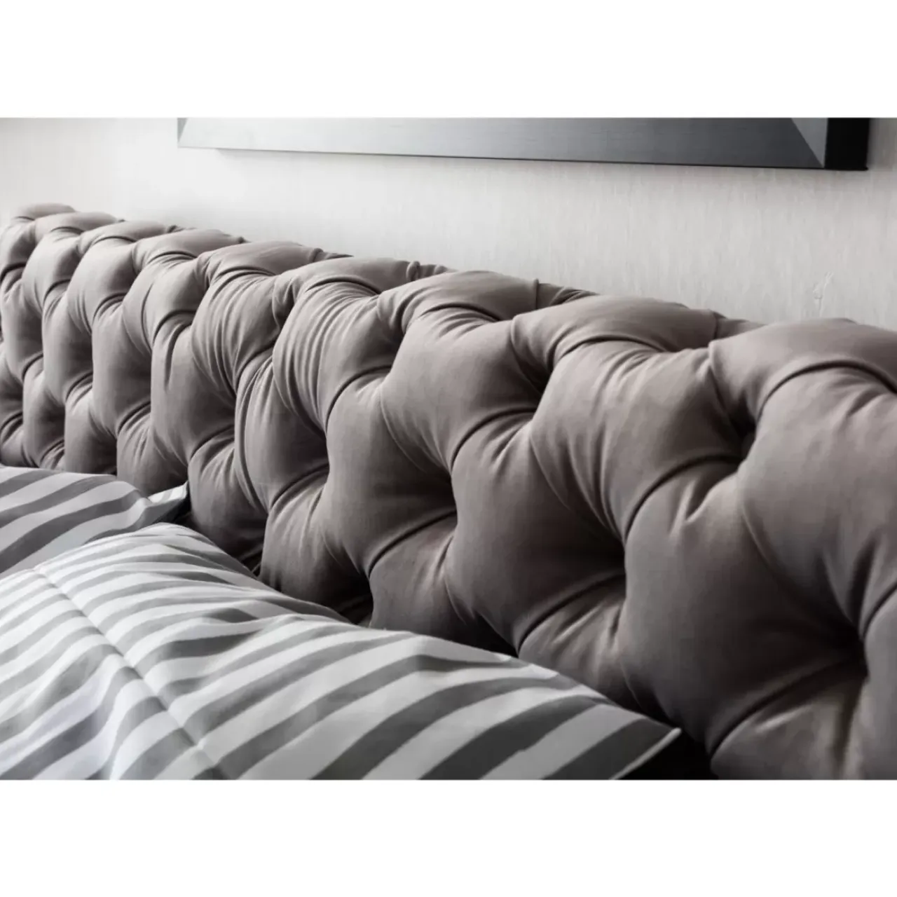 Betten-KARE Design Bett Desire Velvet Silbergrau 160X200 Cm