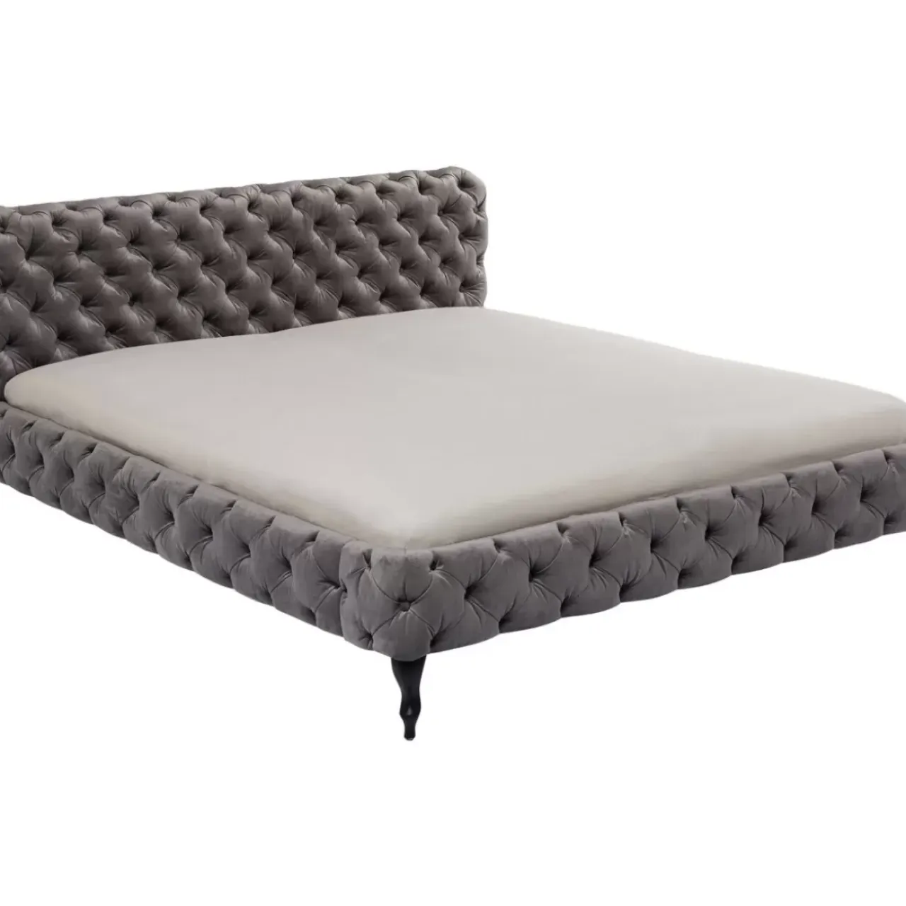 Betten-KARE Design Bett Desire Velvet Silbergrau 160X200 Cm