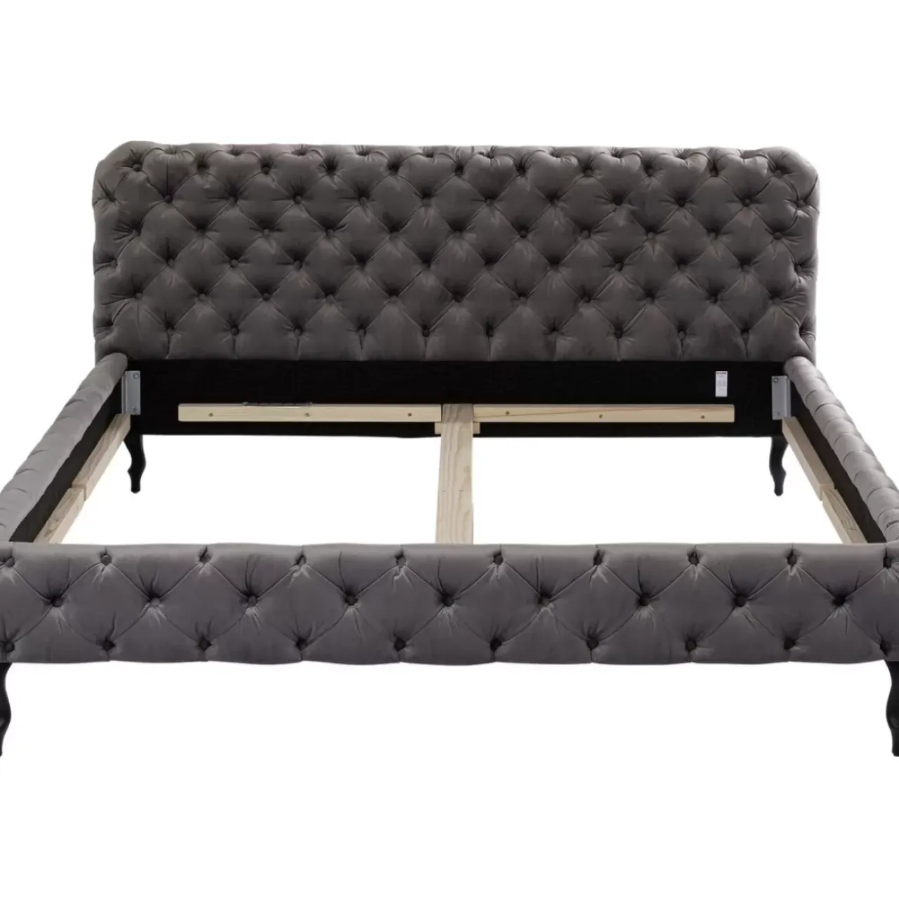 Betten-KARE Design Bett Desire Velvet Silbergrau 200X200Cm