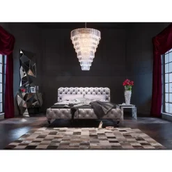 Betten-KARE Design Bett Desire Velvet Silbergrau 200X200Cm
