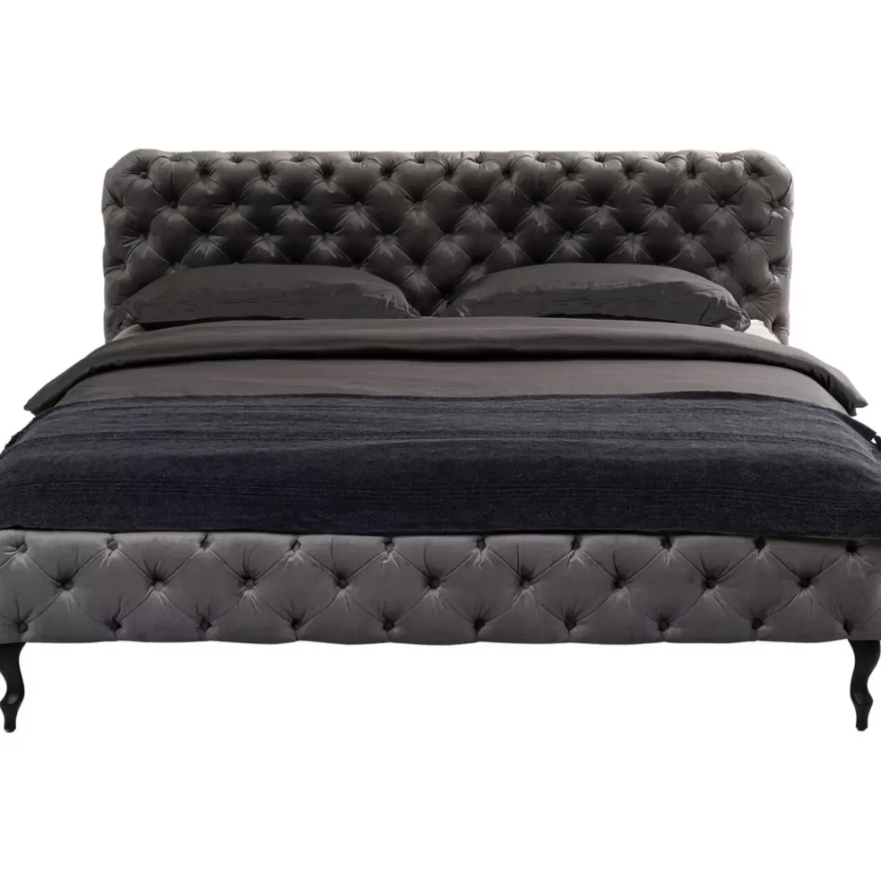 Betten-KARE Design Bett Desire Velvet Silbergrau 200X200Cm