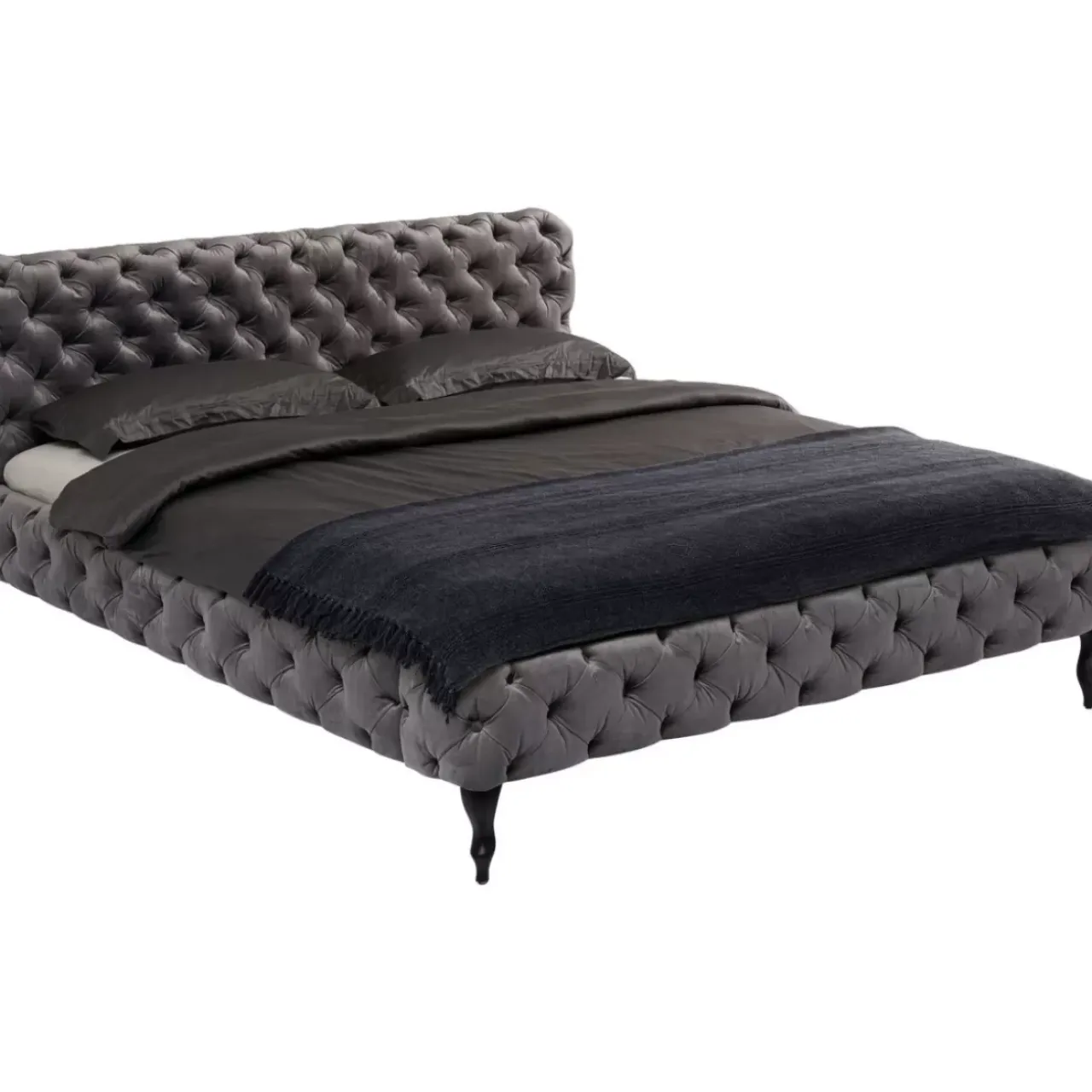 Betten-KARE Design Bett Desire Velvet Silbergrau 200X200Cm