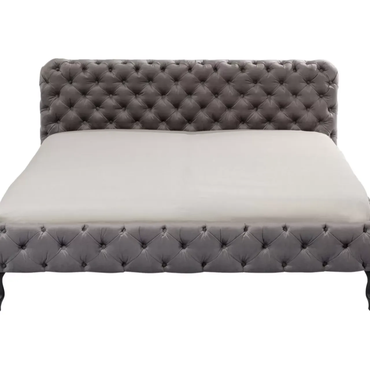 Betten-KARE Design Bett Desire Velvet Silbergrau 180X200 Cm