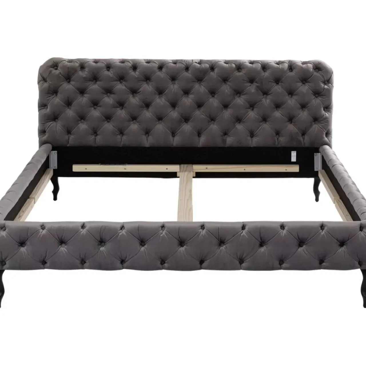 Betten-KARE Design Bett Desire Velvet Silbergrau 180X200 Cm