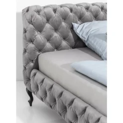 Betten-KARE Design Bett Desire Velvet Silbergrau 180X200 Cm