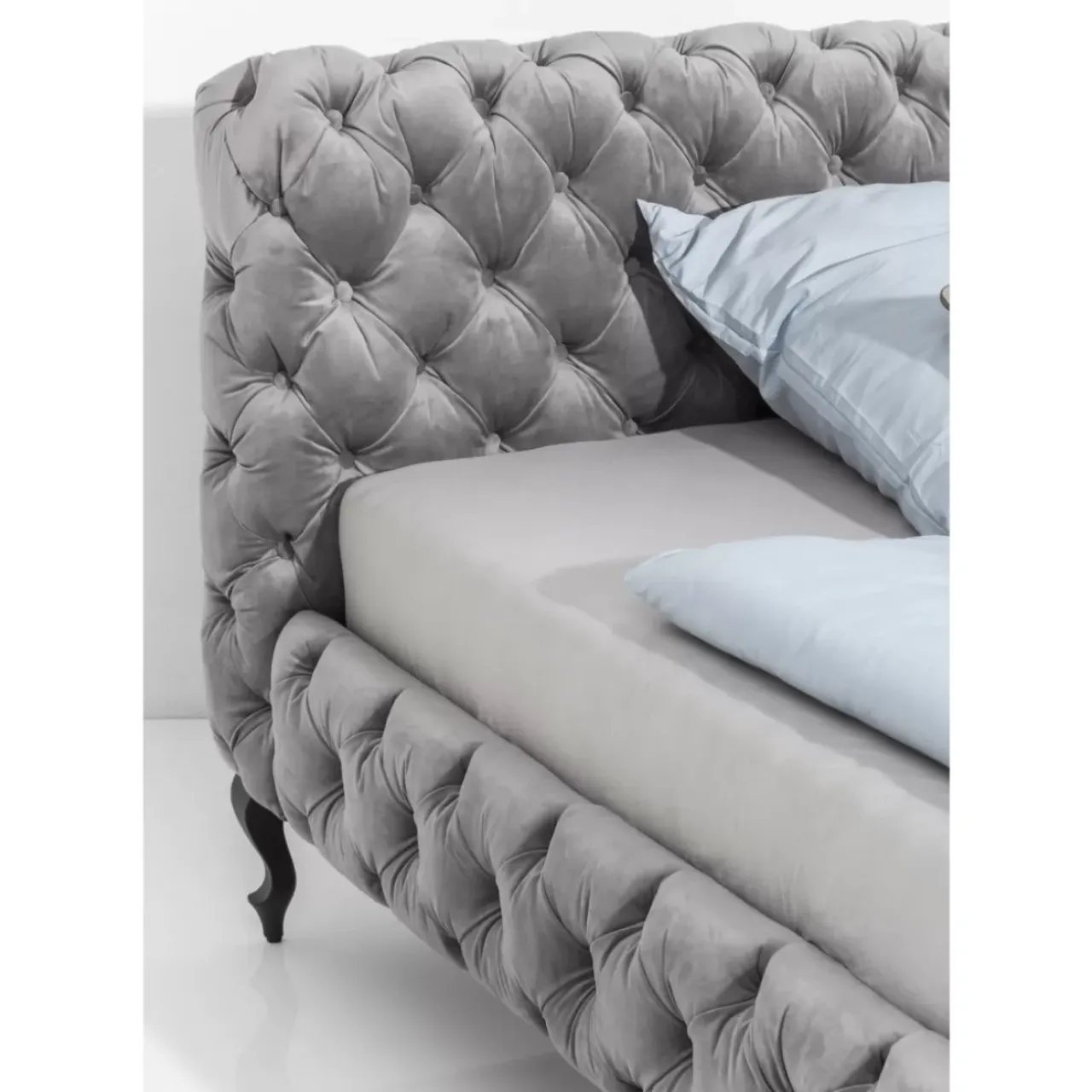 Betten-KARE Design Bett Desire Velvet Silbergrau 180X200 Cm