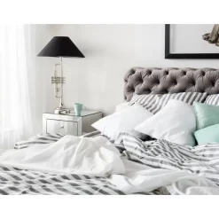 Betten-KARE Design Bett Desire Velvet Silbergrau 180X200 Cm