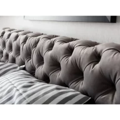 Betten-KARE Design Bett Desire Velvet Silbergrau 180X200 Cm