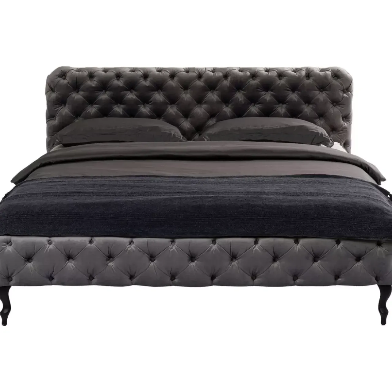 Betten-KARE Design Bett Desire Velvet Silbergrau 180X200 Cm
