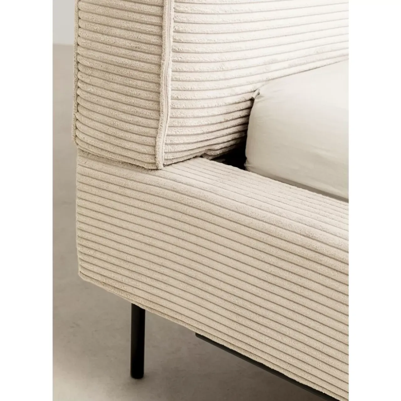 Betten-KARE Design Bett East Side Cord Creme 160X200Cm