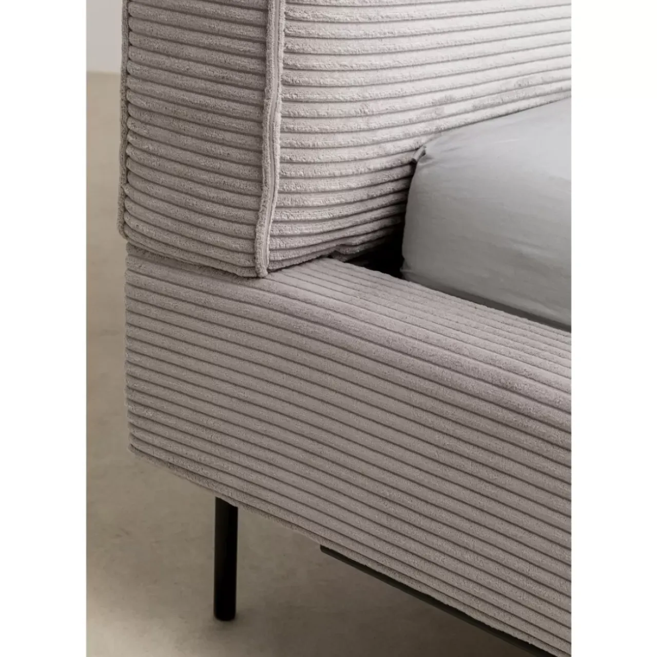 Betten-KARE Design Bett East Side Cord Grau 180X200Cm
