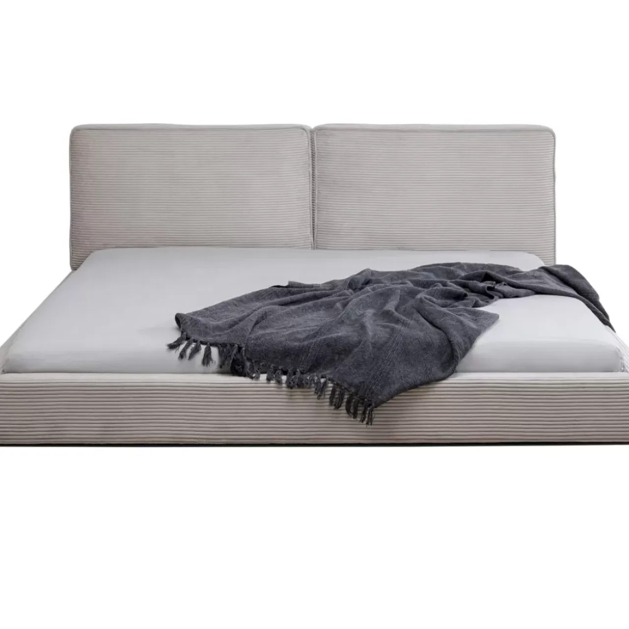 Betten-KARE Design Bett East Side Cord Grau 160X200Cm