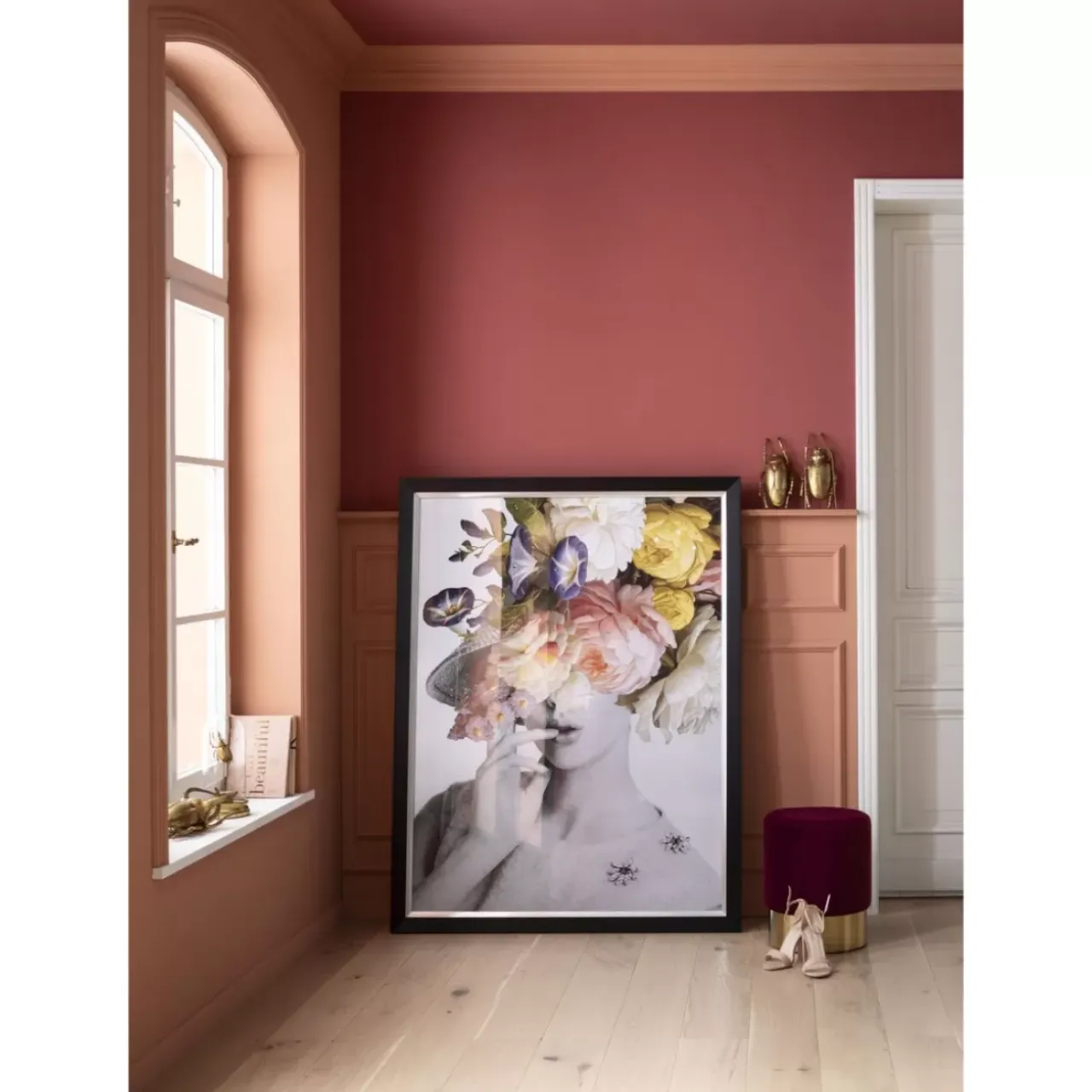 Bilder-KARE Design Bild Frame Flower Lady Pastell 152X117