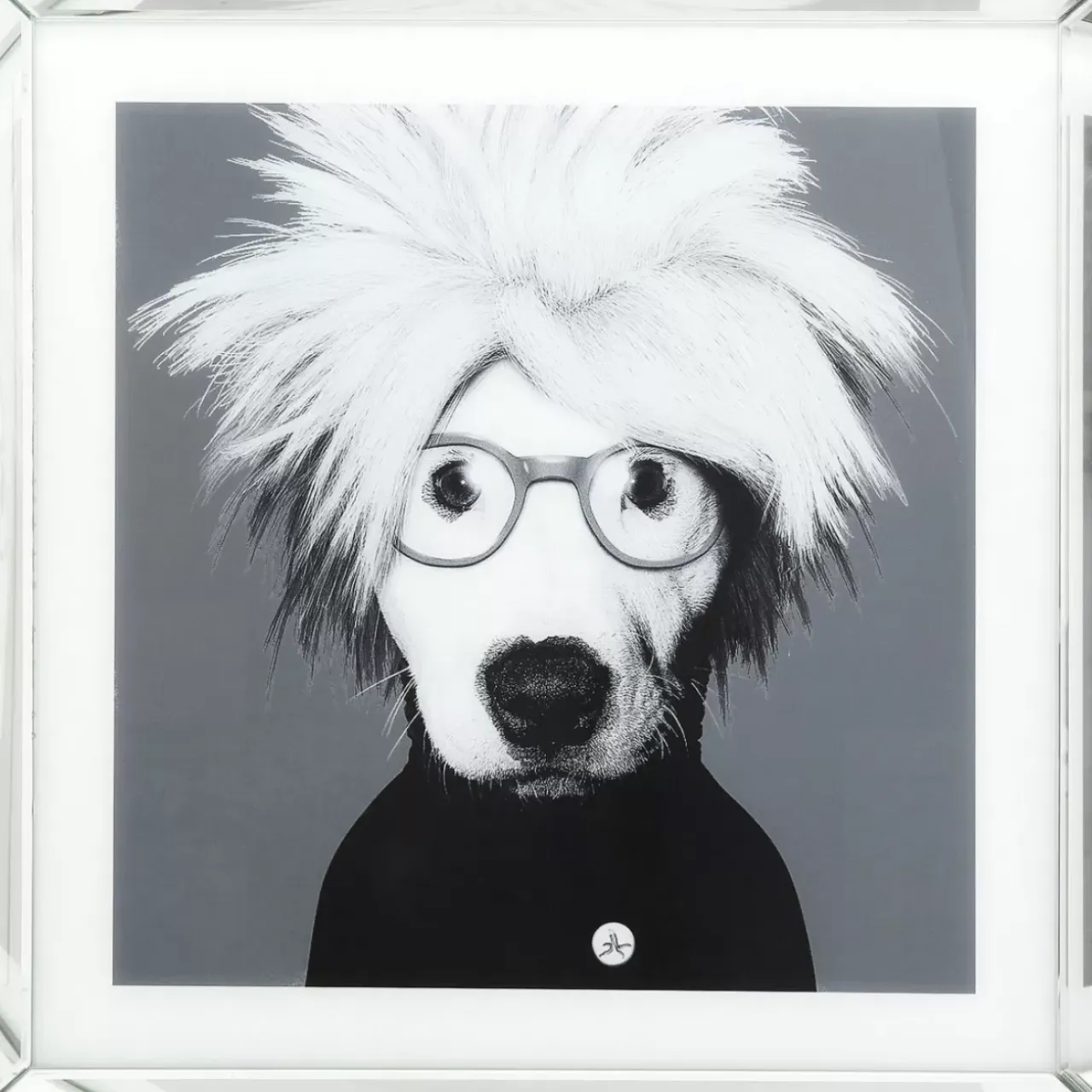 Bilder-KARE Design Bild Frame Mirror Artist Dog 60X60