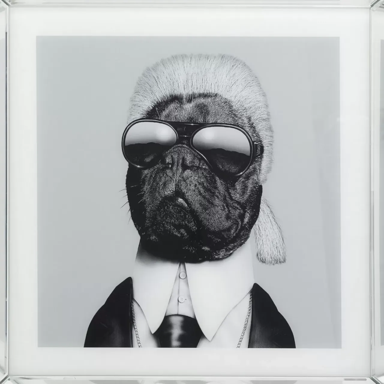 Bilder-KARE Design Bild Frame Mirror Designer Dog 60X60