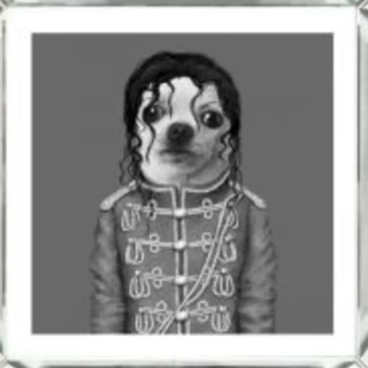 Bilder-KARE Design Bild Frame Mirror King Dog 60X60