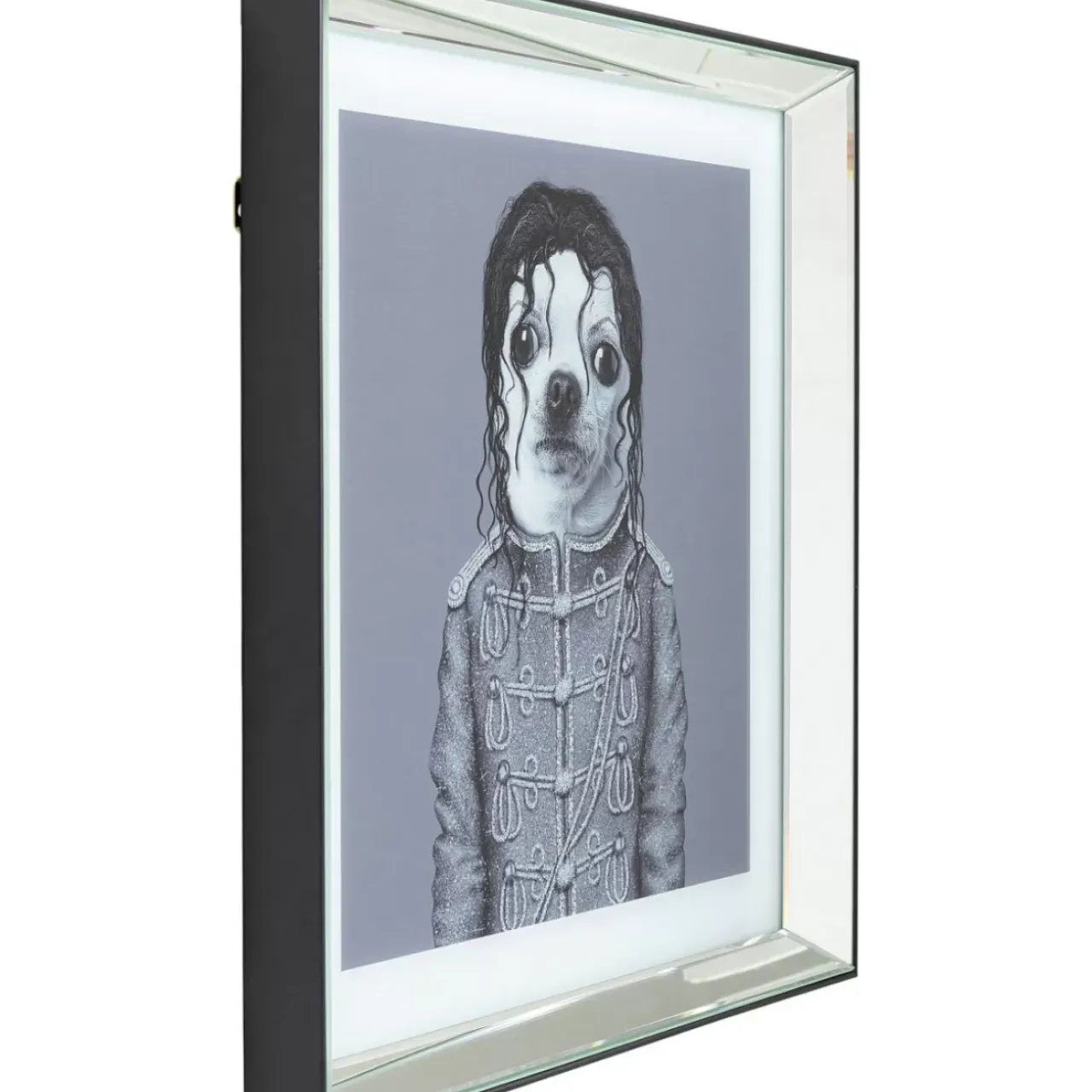 Bilder-KARE Design Bild Frame Mirror King Dog 60X60