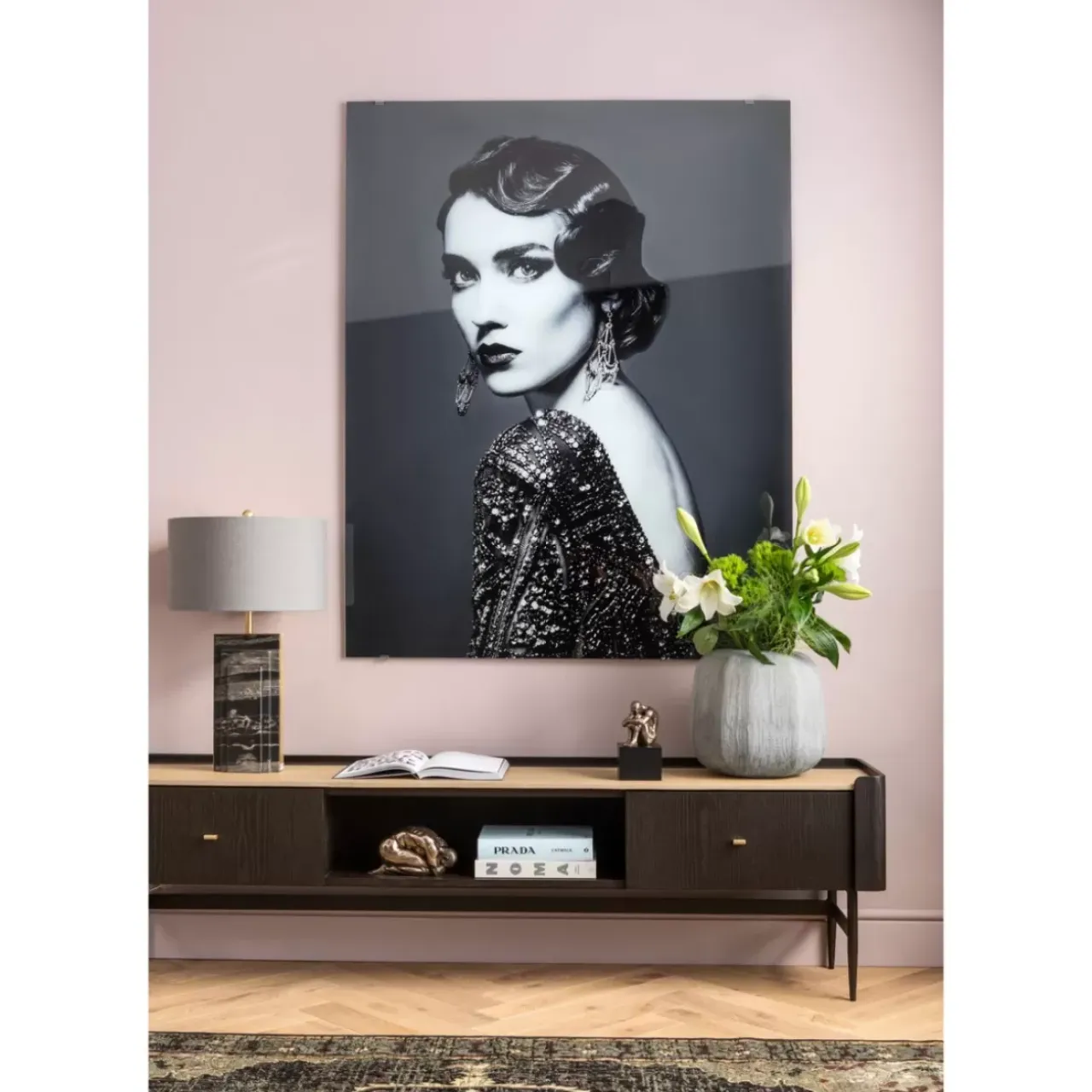 Bilder-KARE Design Bild Glas Beauty Lady 120X150Cm