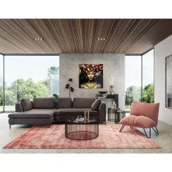 Bilder-KARE Design Bild Glas Flower Art Lady 80X80Cm