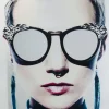 Bilder-KARE Design Bild Glas Metallic Girlie 120X120Cm