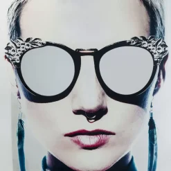 Bilder-KARE Design Bild Glas Metallic Girlie 120X120Cm