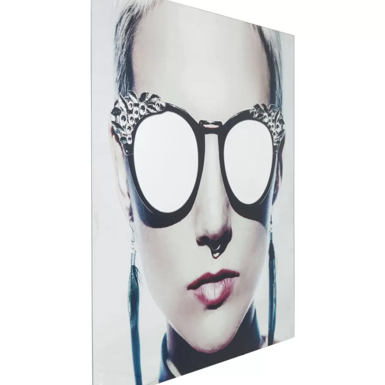 Bilder-KARE Design Bild Glas Metallic Girlie 120X120Cm