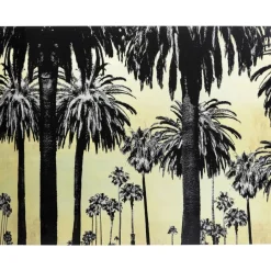 Bilder-KARE Design Bild Glas Metallic Palms 180X120Cm