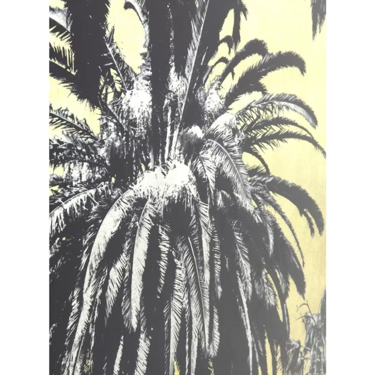 Bilder-KARE Design Bild Glas Metallic Palms 180X120Cm