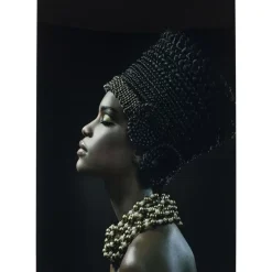 Bilder-KARE Design Bild Glas Royal Headdress Profile 100X150Cm