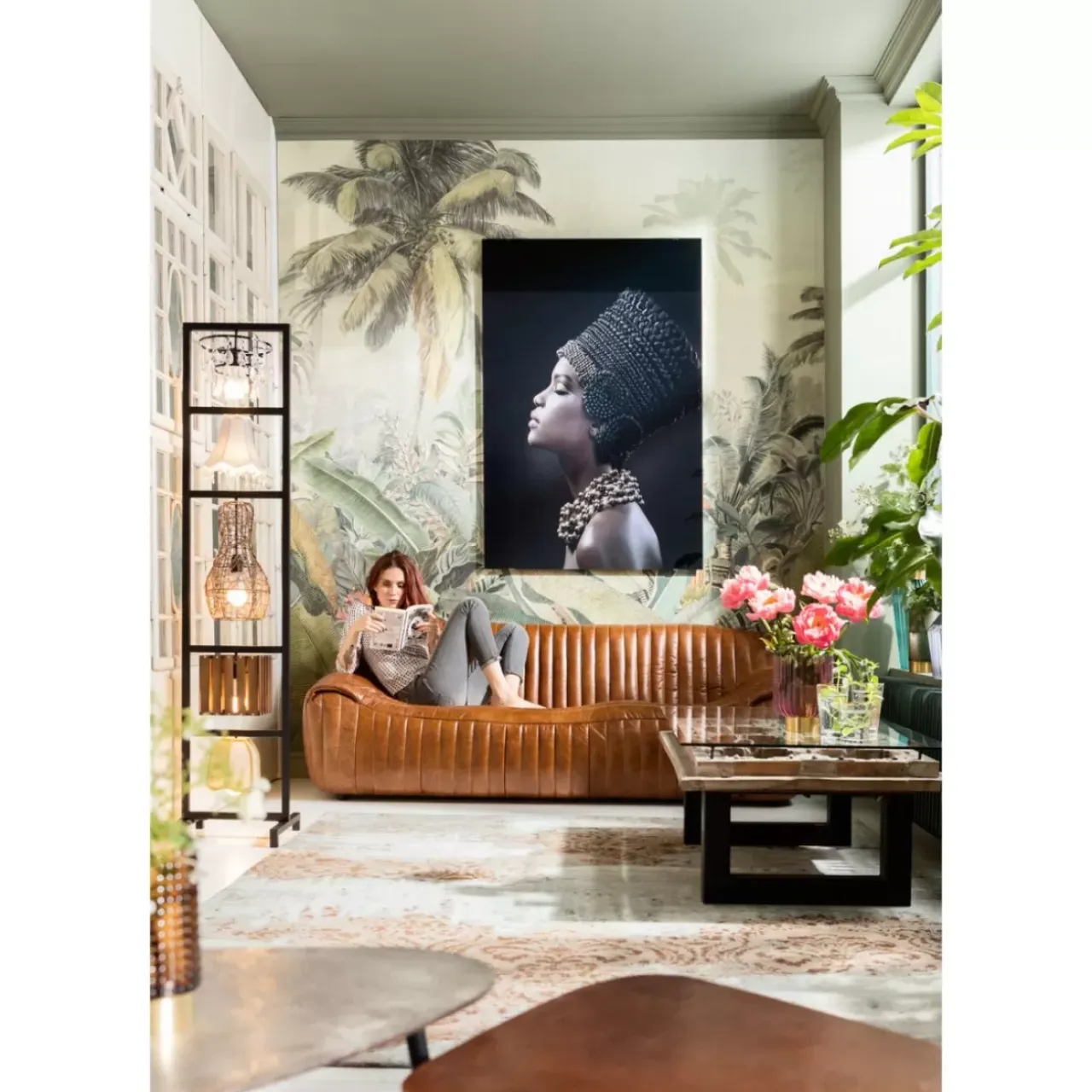 Bilder-KARE Design Bild Glas Royal Headdress Profile 100X150Cm