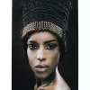 Bilder-KARE Design Bild Glas Royal Headdress Face 150X100Cm