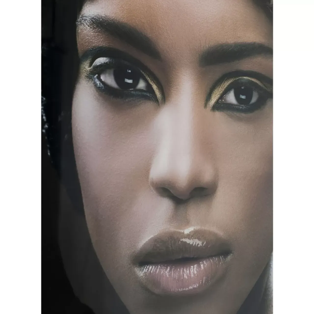 Bilder-KARE Design Bild Glas Royal Headdress Face 150X100Cm