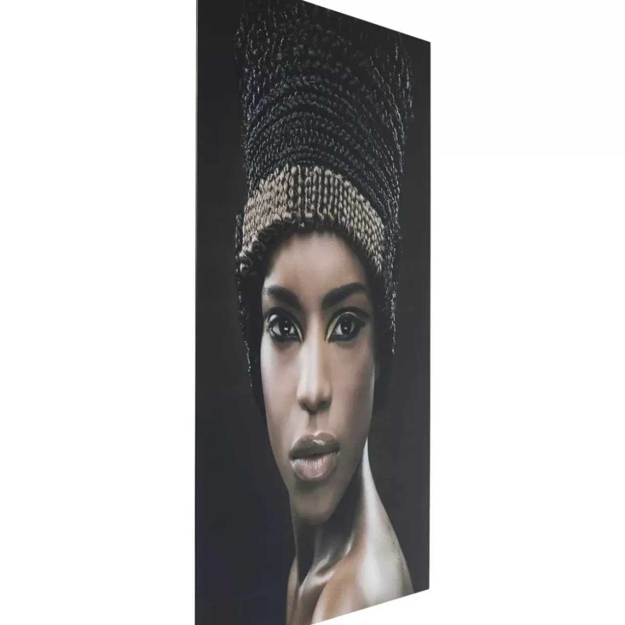 Bilder-KARE Design Bild Glas Royal Headdress Face 150X100Cm
