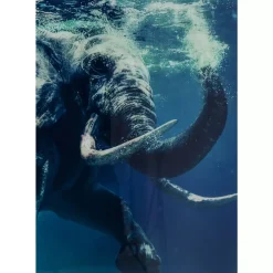 Bilder-KARE Design Bild Glas Swimming Elephant 180X120Cm
