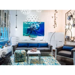 Bilder-KARE Design Bild Glas Swimming Elephant 180X120Cm