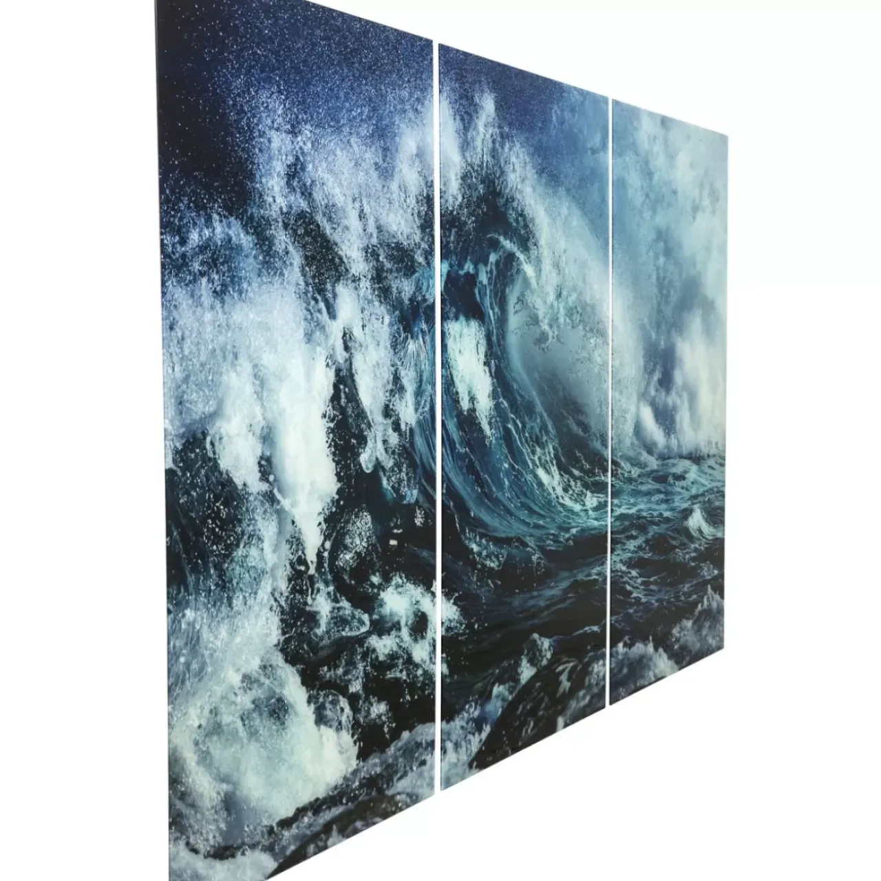 Bilder-KARE Design Bild Glas Triptychon Wave 240X160Cm (3/Set)