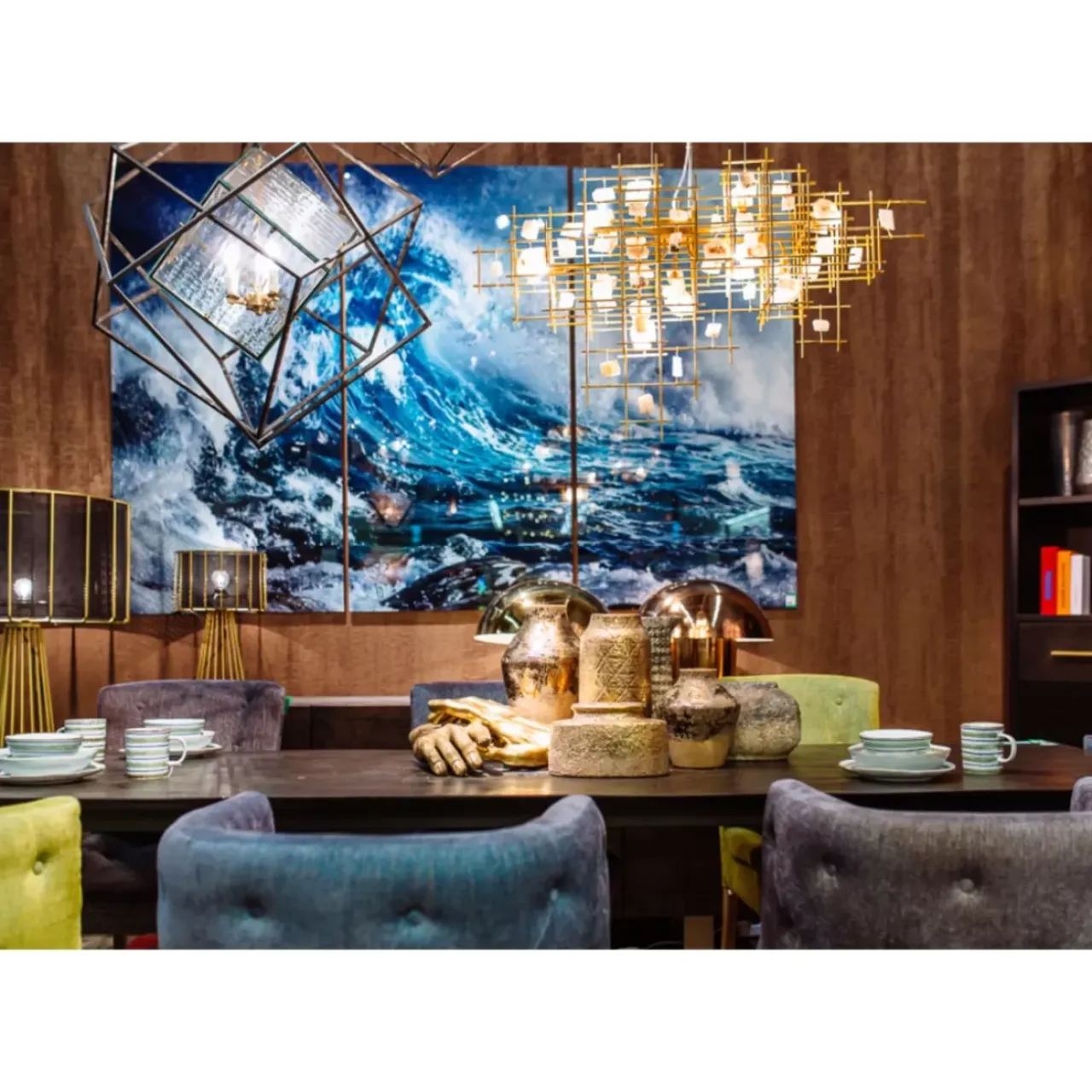 Bilder-KARE Design Bild Glas Triptychon Wave 240X160Cm (3/Set)