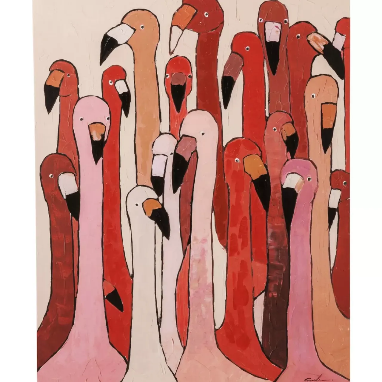 Bilder-KARE Design Bild Touched Flamingo Meeting 120X90Cm