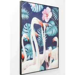 Bilder-KARE Design Bild Touched Flamingo Road Schwarz 122X92Cm