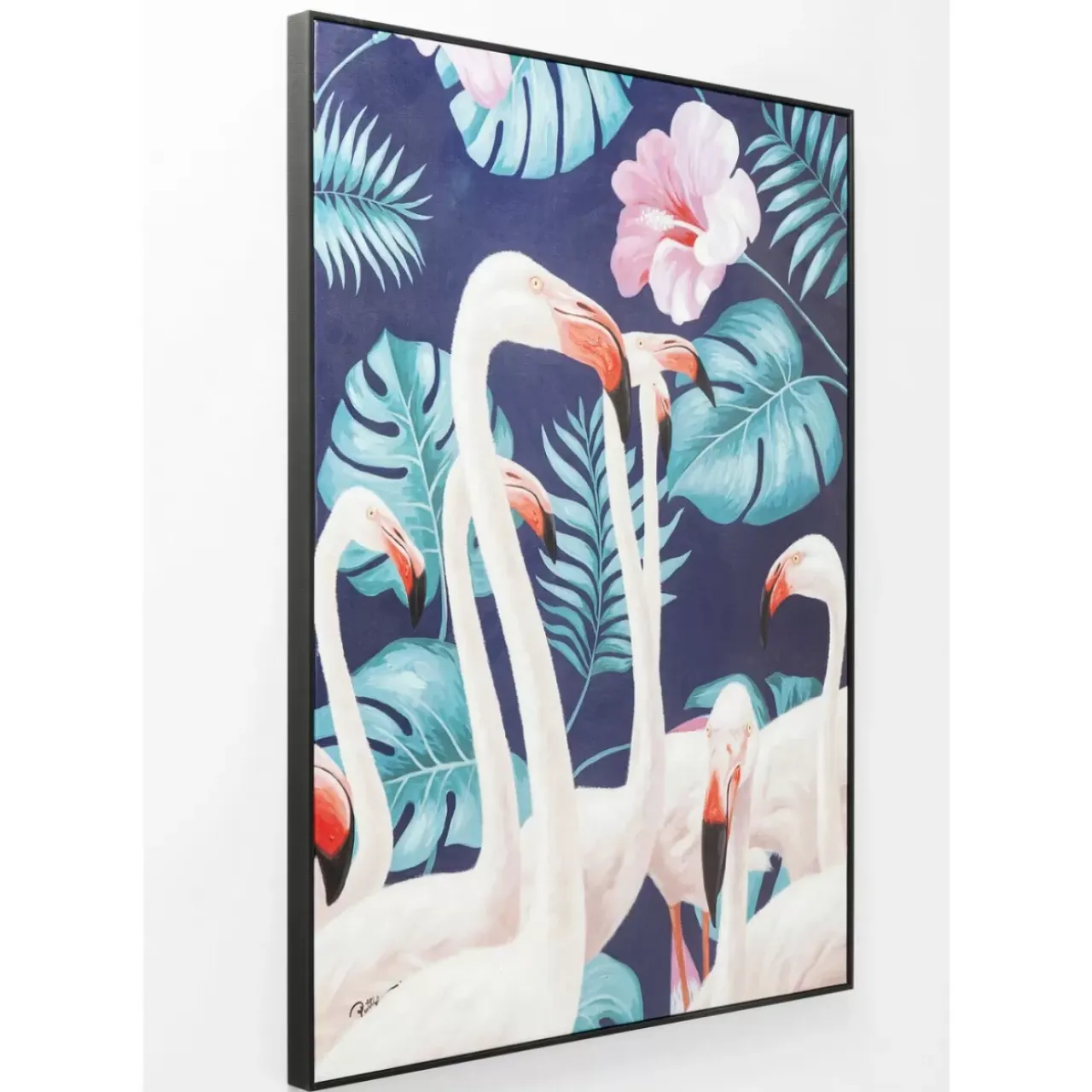 Bilder-KARE Design Bild Touched Flamingo Road Schwarz 122X92Cm