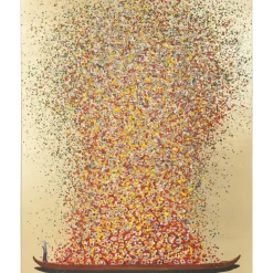 Bilder-KARE Design Bild Touched Flower Boat Gold Rot 80X100Cm