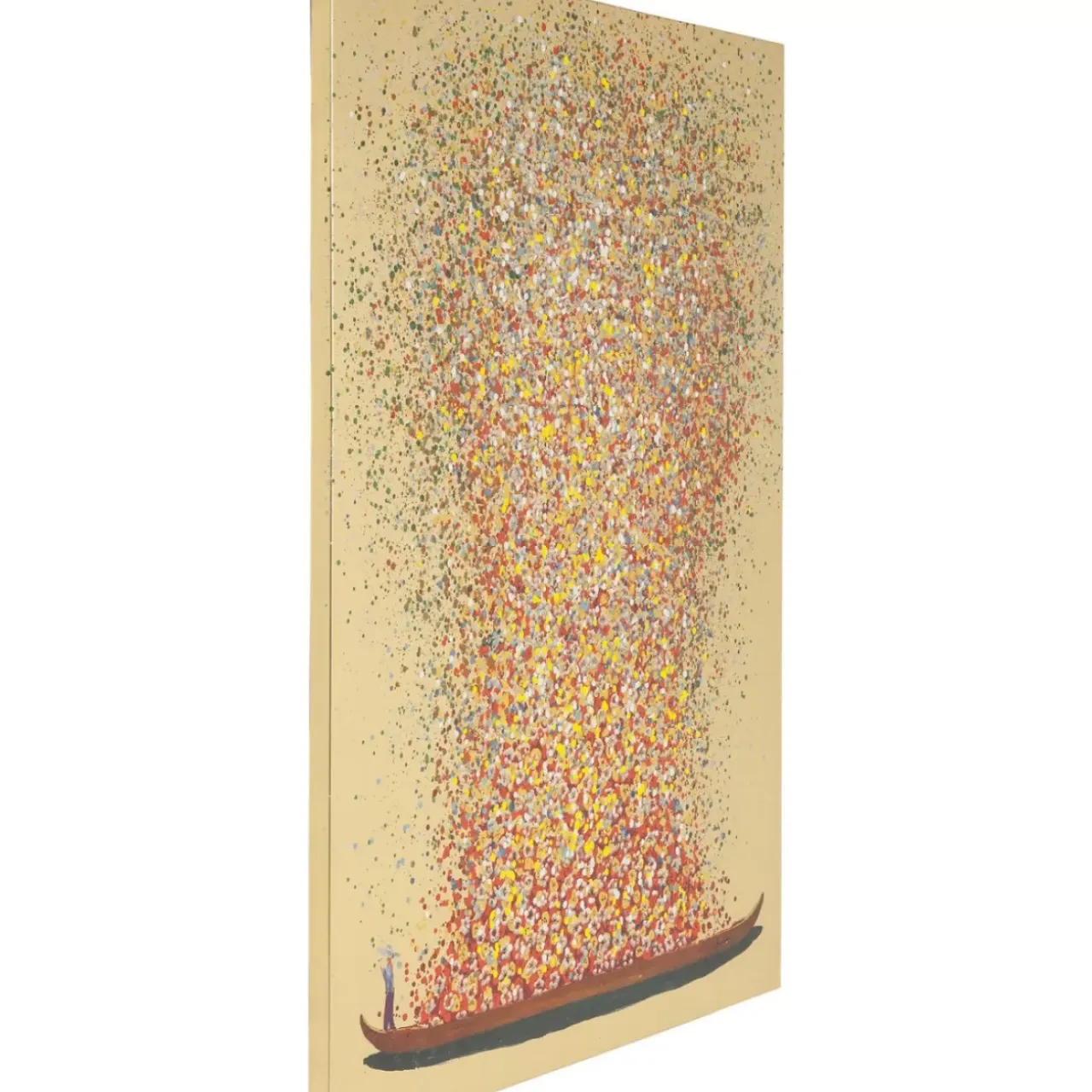 Bilder-KARE Design Bild Touched Flower Boat Gold Rot 80X100Cm