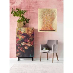 Bilder-KARE Design Bild Touched Flower Boat Gold Rot 80X100Cm
