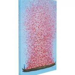 Bilder-KARE Design Bild Touched Flower Boat Blau Pink 80X100Cm