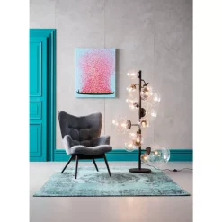 Bilder-KARE Design Bild Touched Flower Boat Blau Pink 80X100Cm