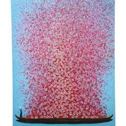 Bilder-KARE Design Bild Touched Flower Boat Blau Pink 160X120Cm