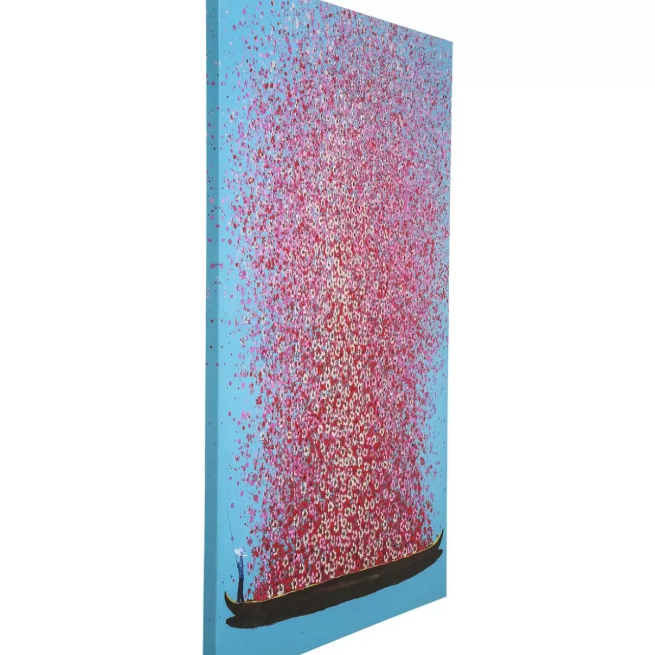 Bilder-KARE Design Bild Touched Flower Boat Blau Pink 160X120Cm