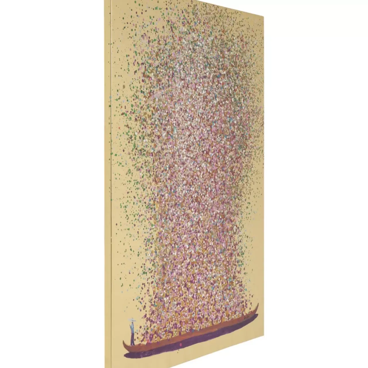 Bilder-KARE Design Bild Touched Flower Boat Gold Pink 100X80Cm
